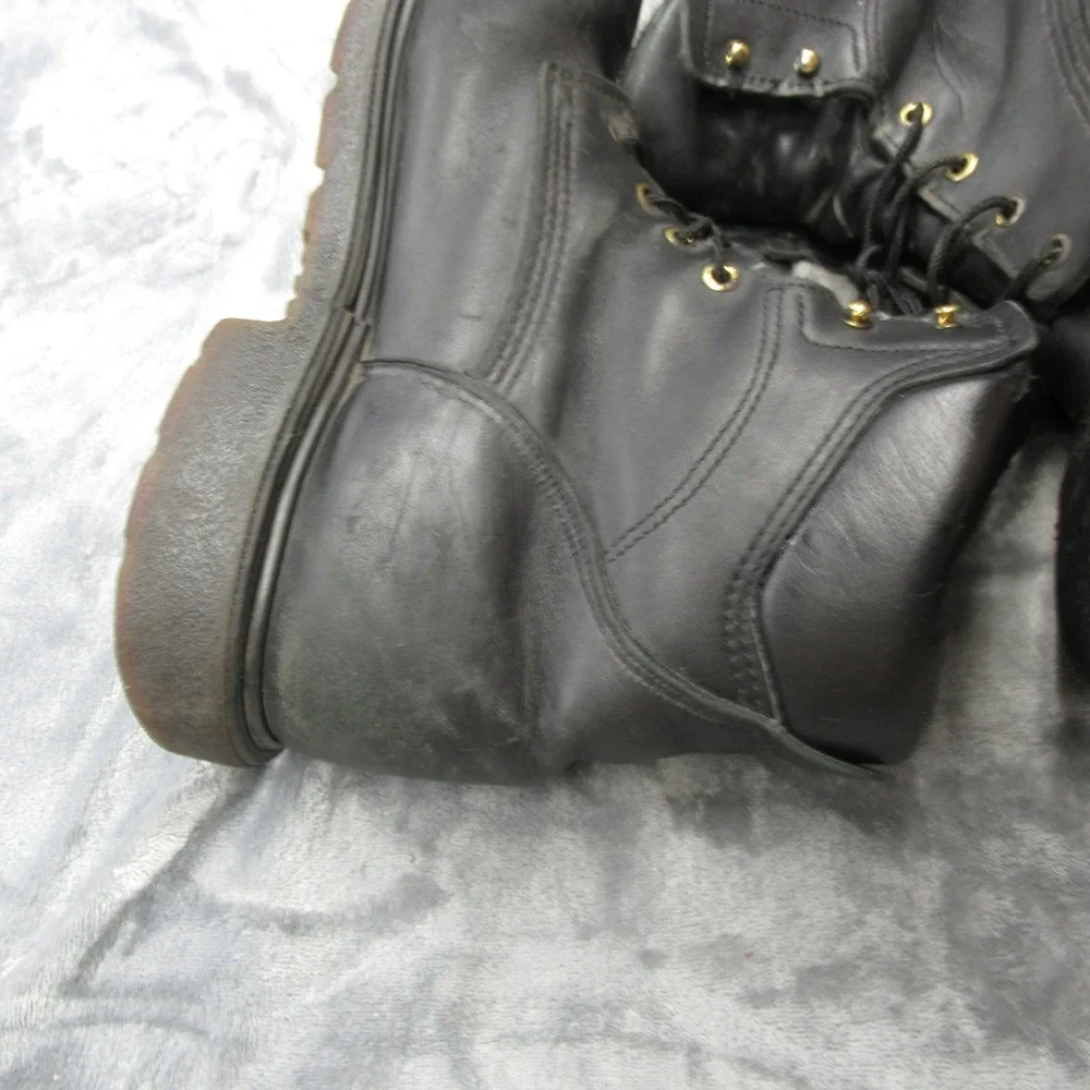Red Wing Work Boots Mens 13 D Black Leather‎ Safety Steel Toe Lace-Up USA Made